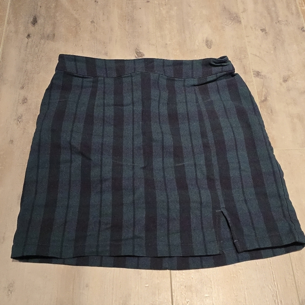 Garage Plaid Blue And Green Skirt